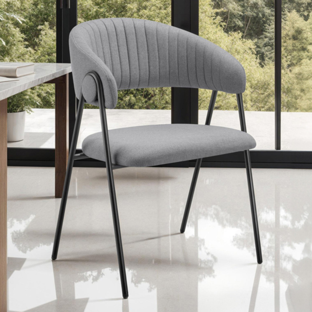 tectake Bedano Grey Padded Dining Chair Set of 4 - image 1