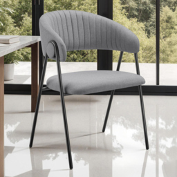 tectake Bedano Grey Padded Dining Chair Set of 4 - thumbnail 1