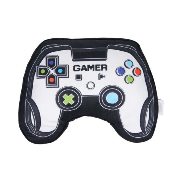 Black Gamer Shaped Cushion 36 x 27cm - image 1