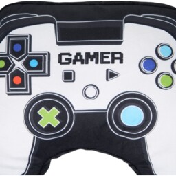 Black Gamer Shaped Cushion 36 x 27cm - thumbnail 2