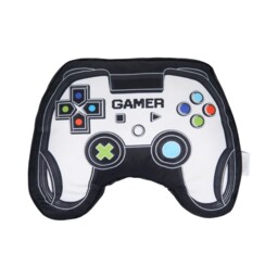 Black Gamer Shaped Cushion 36 x 27cm - thumbnail 1