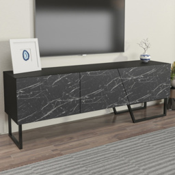Decorotika Parla 3 Door Black Marble TV Unit