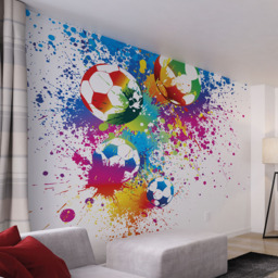 Origin Murals Football Splash Multicolour Wall Mural - thumbnail 1