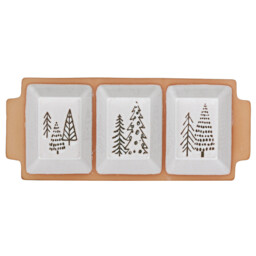 White Festive Forest Stone Serving Tray