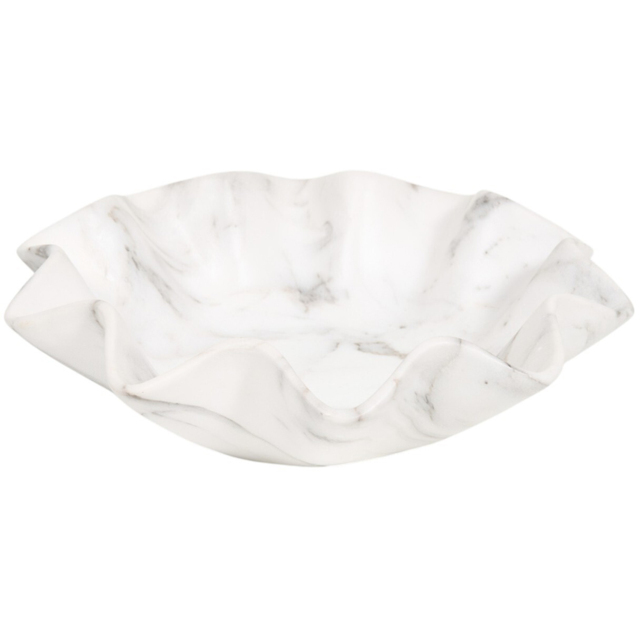 Wavy Marble Display Bowl White - image 1