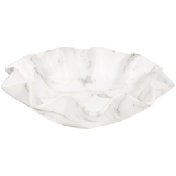 Wavy Marble Display Bowl White