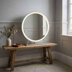 Round Standing Hollywood LED Mirror Silver - thumbnail 4