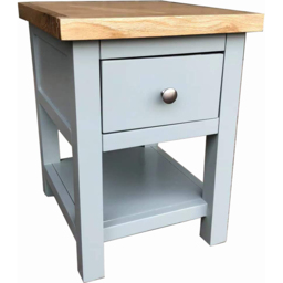 Furniture One Single Drawer Single Shelf Blue Oak Bedside Table - thumbnail 2