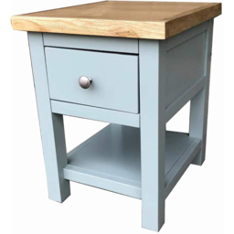 Furniture One Single Drawer Single Shelf Blue Oak Bedside Table - thumbnail 3