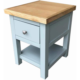 Furniture One Single Drawer Single Shelf Blue Oak Bedside Table - thumbnail 4