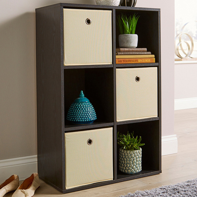 Home Source 6 Cube Black Bookshelf - image 1