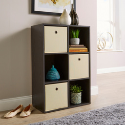 Home Source 6 Cube Black Bookshelf - thumbnail 3