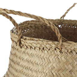 Premier Housewares Gold Sequin Medium Seagrass Basket - thumbnail 3