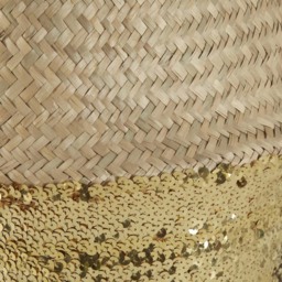 Premier Housewares Gold Sequin Medium Seagrass Basket - thumbnail 4
