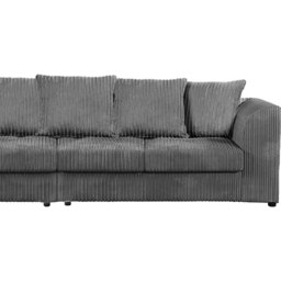 Luxor 4 Seater Grey Jumbo Cord Long Sofa with Scatter Back - thumbnail 4