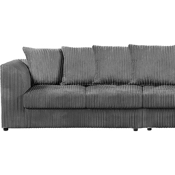 Luxor 4 Seater Grey Jumbo Cord Long Sofa with Scatter Back - thumbnail 3