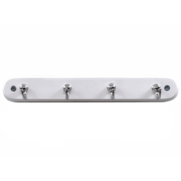 Headbourne Keytidy White and Chrome 4 Hook Key Tidy Rail - thumbnail 1
