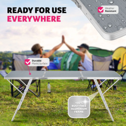 tectake Jumbo Silver Folding Table - thumbnail 3