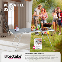 tectake Jumbo Silver Folding Table - thumbnail 4