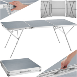 tectake Jumbo Silver Folding Table - thumbnail 2