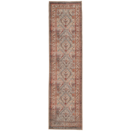 Kukoon Vintage Distressed Neutral Terracotta and Beige Rug 80 x 300cm - thumbnail 1