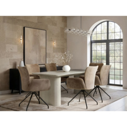 SOLACE+CO Zoya Kora Mocha Brown 6 Seater Dining Set - thumbnail 4