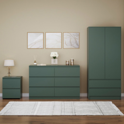 Vida Designs Denver 3 Piece Green Bedroom Furniture Set - thumbnail 1