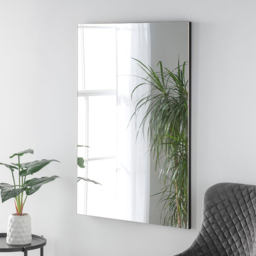 Yearn Seamless Black Rectangle Wall Mirror 90 x 60cm - thumbnail 2