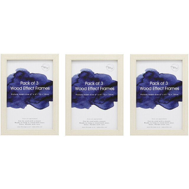 Wood Effect Photo Frame 6 x 4 inch 3 Pack - image 1