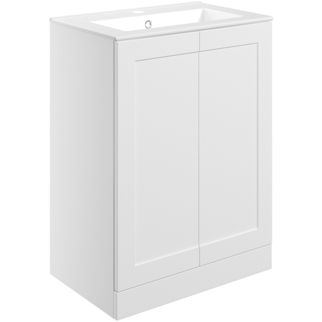 Bathstore Byron 2 Door White Shaker Floor Standing Basin Unit 615mm - image 1