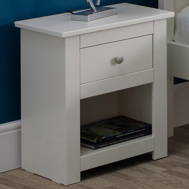 Julian Bowen Radley Single Drawer Surf White Bedside Table - image 1