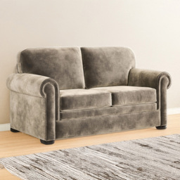 Jay-Be Heritage 2 Seater Luxe Velvet Mink Sofa Bed with e-Pocket Mattress