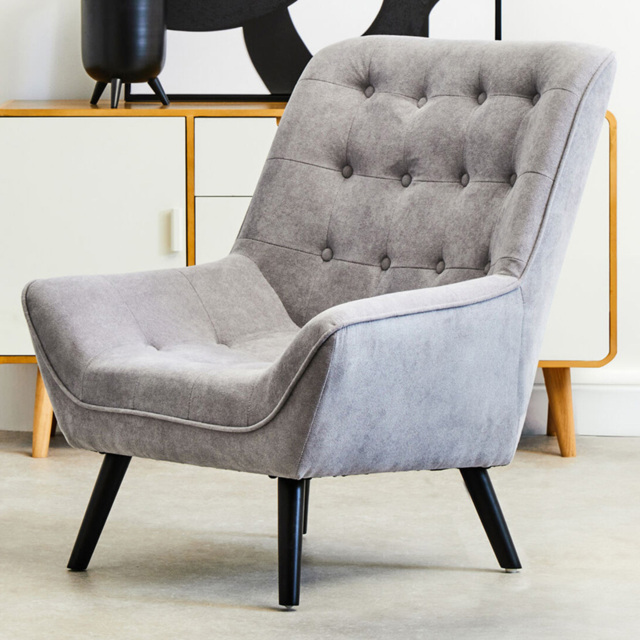 Premier Housewares Stockholm Grey Linen Effect Accent Chair - image 1