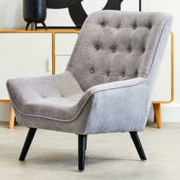 Premier Housewares Stockholm Grey Linen Effect Accent Chair - thumbnail 1