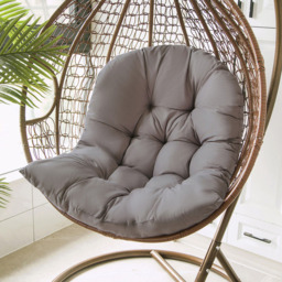 Living and Home Egg Chair Dark grey Seat Pad Swinging Chair Cushions - thumbnail 2