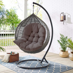 Living and Home Egg Chair Dark grey Seat Pad Swinging Chair Cushions - thumbnail 4