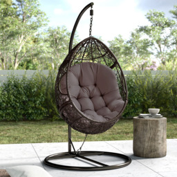 Living and Home Egg Chair Dark grey Seat Pad Swinging Chair Cushions - thumbnail 3