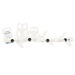 Chrome Hooks On White Owls Rail - White