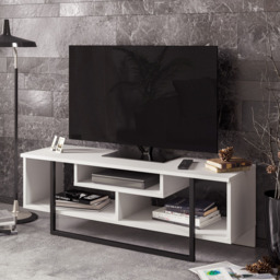 Decorotika Asal White and Black Wide TV Unit - thumbnail 1