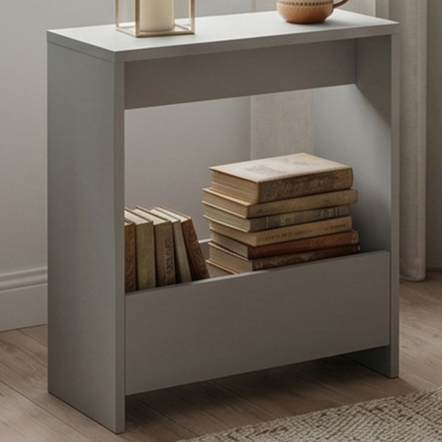 Shefa Line Focus Grey Single Shelf Slim Side Table - image 1