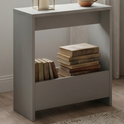 Shefa Line Focus Grey Single Shelf Slim Side Table
