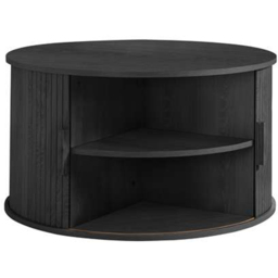 Birlea Axel 4 Sliding Door Black Fluted Round Coffee Table - thumbnail 3