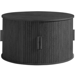 Birlea Axel 4 Sliding Door Black Fluted Round Coffee Table - thumbnail 2