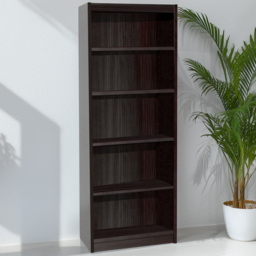 R White Cabinets Black 5 Shelf Tall Wide Bookcase