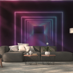 A.S Creation Neon Hallway Digital Wall Mural - thumbnail 1