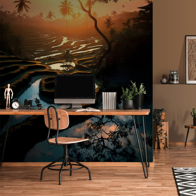 Erismann Tropical Paradise Sunset 3 Panels Wall Mural - image 1