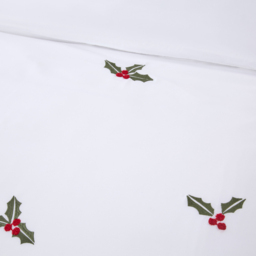 Holly and Berries White Super King Size Duvet Set - thumbnail 2