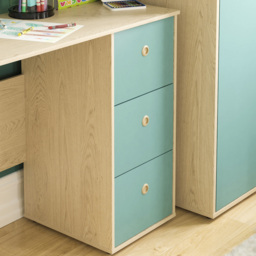 Junior Vida Neptune 3 Drawer Blue and Oak Desk - thumbnail 4