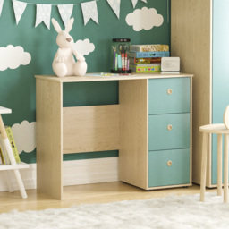Junior Vida Neptune 3 Drawer Blue and Oak Desk - thumbnail 1