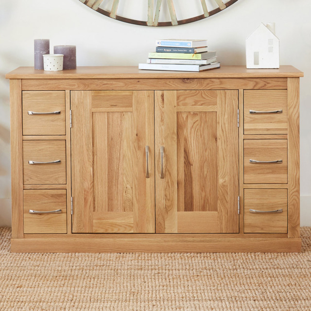 Baumhaus Mobel 2 Door 6 Drawer Oak Sideboard - image 1